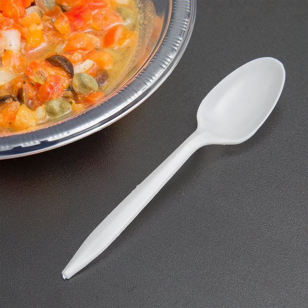 White  Disposable Plastic 14.5cm Cutlery Spoons,Forks,Knives model no 1.65