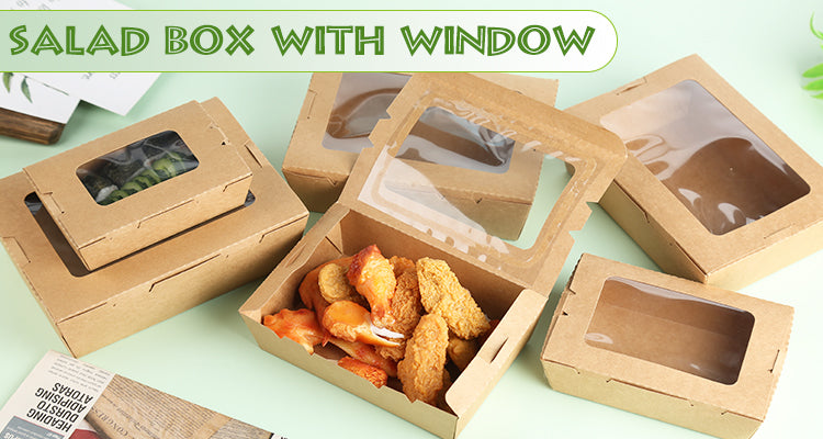 Eco-friendly compostable kraft paper food lunch packaging box