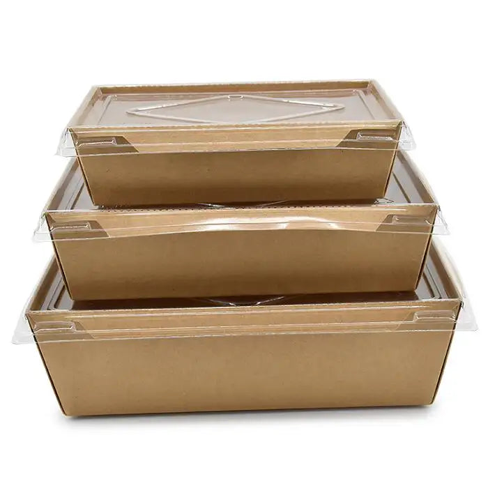 Eco-friendly compostable kraft paper food lunch packaging box