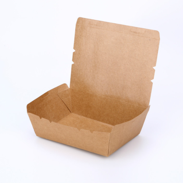 Disposable kraft paper takeaway food container box