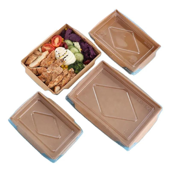 Eco-friendly compostable kraft paper food lunch packaging box