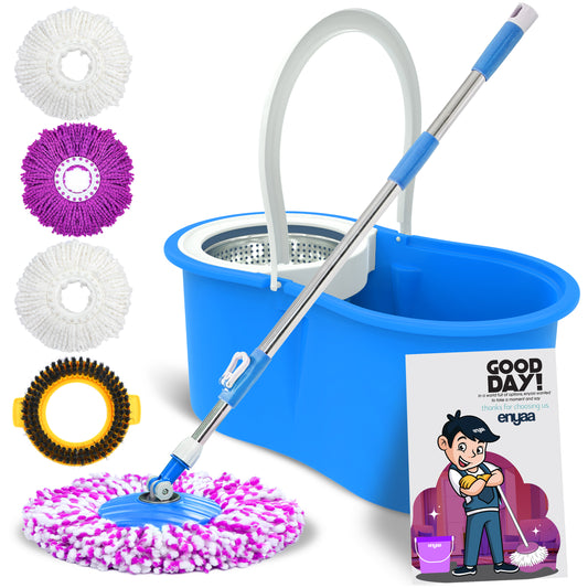 ENYAA MAGIC SPIN MOP AND BUCKET SET MOP BLUE