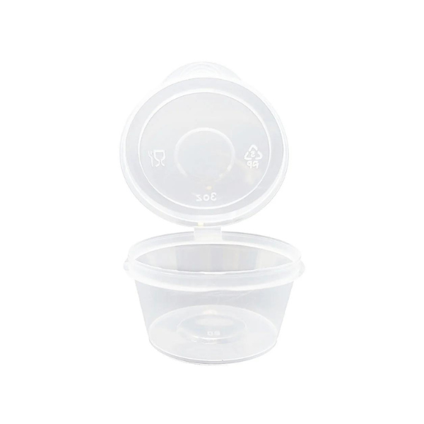 Transparent Small Disposable Plastic Sauce Cup With Hinged